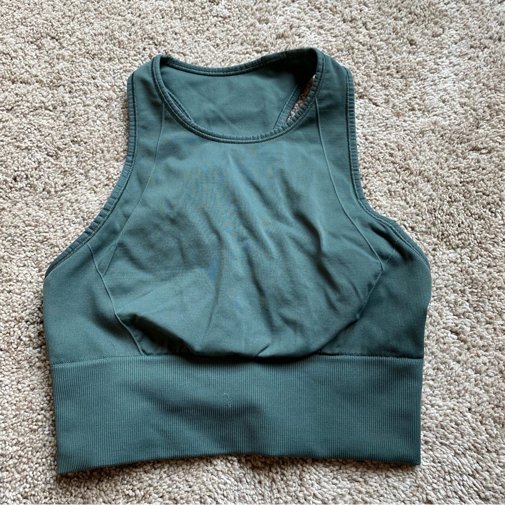 Lululemon Ebb to Train Bra Medium Support C/D Cup Smoked Spruce 4